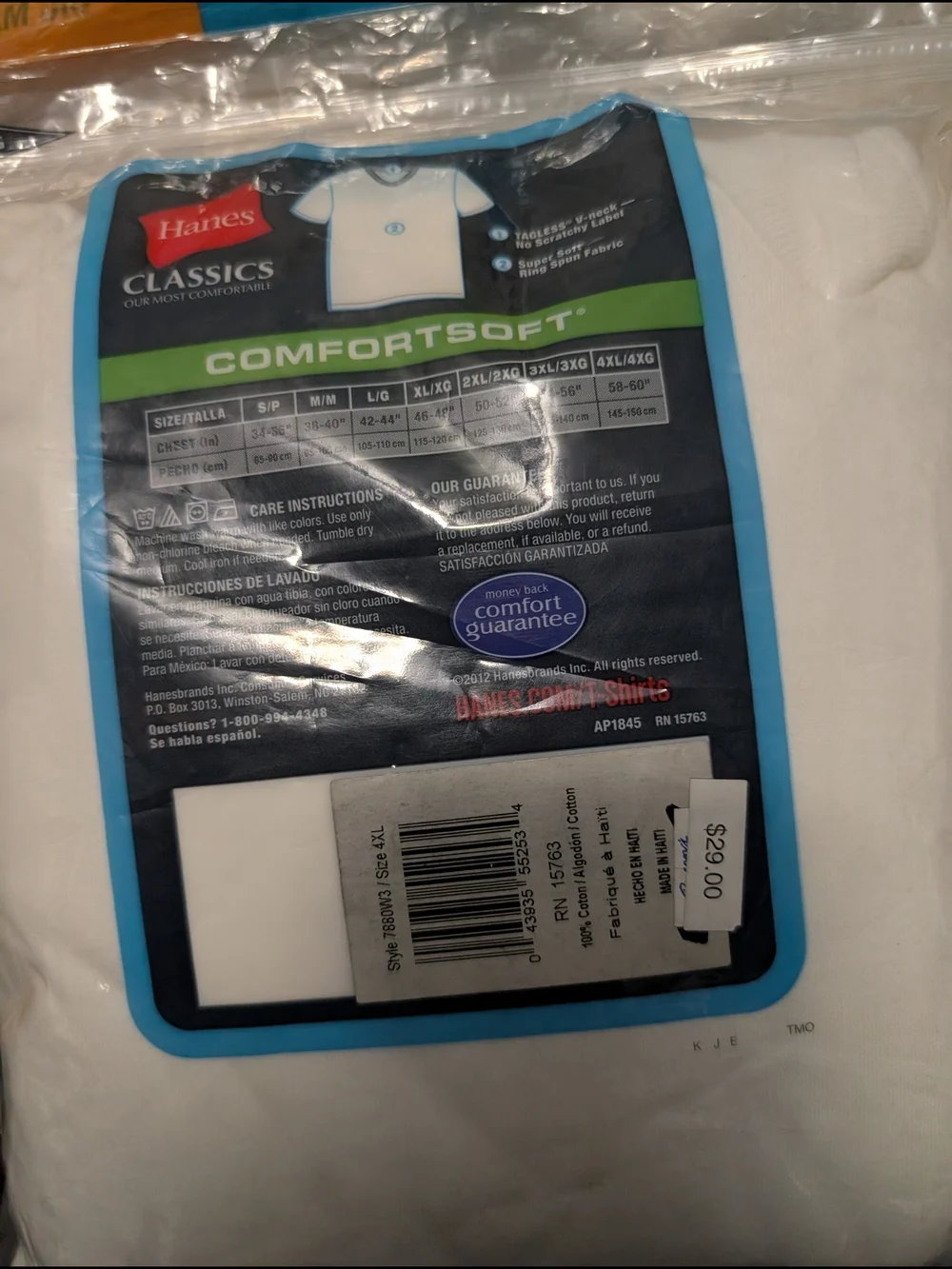 Hanes White ComfortSoft V-Neck 3-Pack